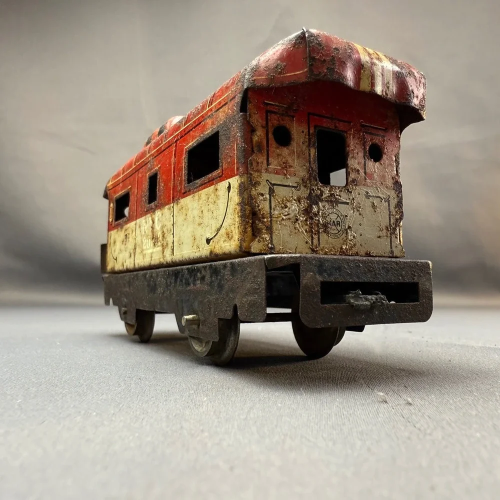 Vintage Marx 20102 Tin Litho Caboose Red NYC‎ Scale MCM Train Car Antique